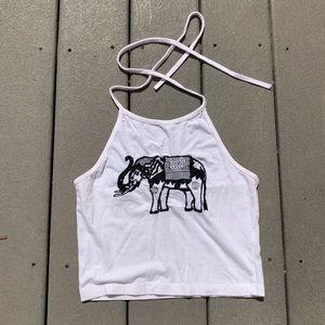 NWOT: ELEPHANT HALTER CROP TOP SMALL SHIRT
